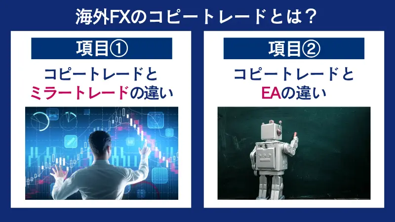 コピートレードとミラートレード、コピートレードとEAの違い