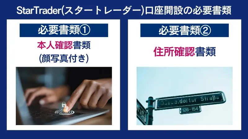 StarTrader(スタートレーダー)口座開設の必要書類は、本人確認書類と住所確認書類